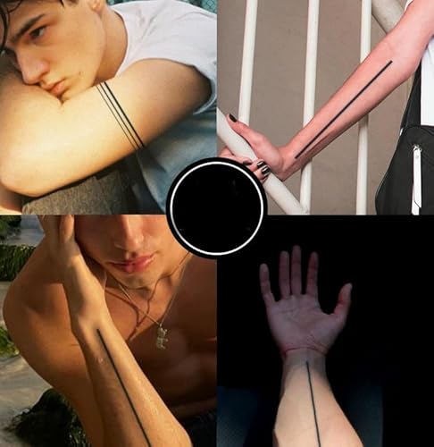 Temporäre Tattoos Gerade Linie Semi-Permanent Kräuter Männer Und Frauen Saft Wasserdicht Dauerhaft Zwei Wochen Arm Ring Aufkleber Gefälschte Tattoo von GZEOCR