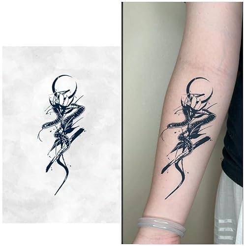 Temporäre Tattoos Schlange Kräuter Wasserdicht Dauerhaft Zwei Wochen Saft Blume Arm Narbenabdeckung Nicht Reflektierend Semi-Permanent Weiblich Männlich Aufkleber Gefälschte Tätowierung von GZEOCR