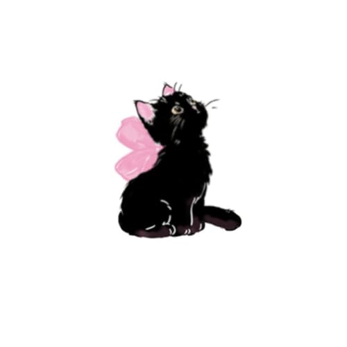 Temporäre Tattoos Tattoo Aufkleber Falsche Tätowierung 1 Engel Schwarze Katze Rosa Mädchen Wasserdicht Weiblich Kätzchen Waschbar Langlebig Kleines Bild Großes Bild von GZEOCR