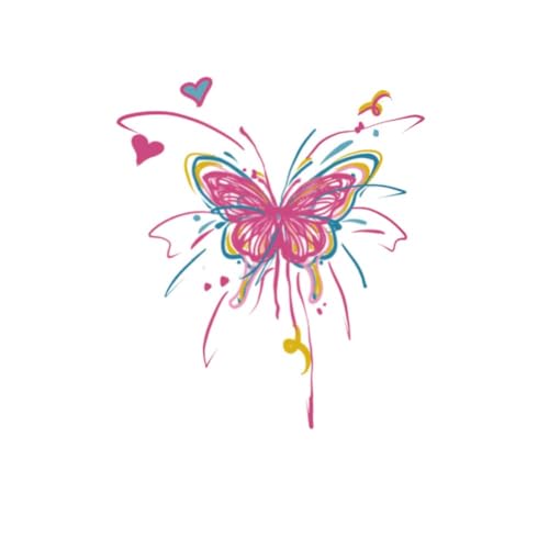 Temporäre Tattoos Tattoo Aufkleber Falsche Tätowierung 1 Farbe Schmetterling Feuerwerk Liebe Ins Wind Mädchen Süß Wasserfest Kleines Bild Großes Bild von GZEOCR