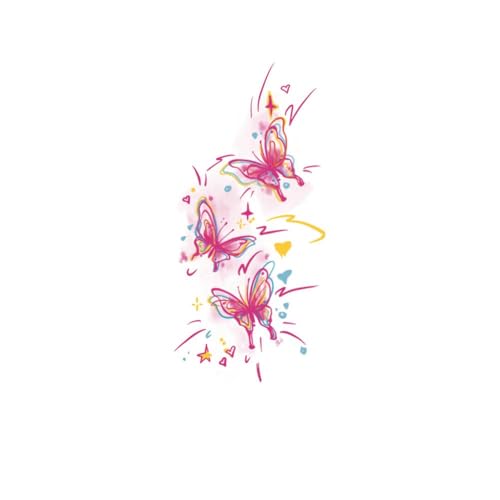 Temporäre Tattoos Tattoo Aufkleber Falsche Tätowierung 1 Farbe Schmetterling Feuerwerk Liebe Ins Wind Mädchen Süß Wasserfest Kleines Bild Großes Bild von GZEOCR