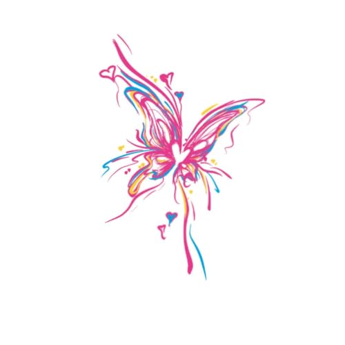 Temporäre Tattoos Tattoo Aufkleber Falsche Tätowierung 1 Farbe Schmetterling Feuerwerk Liebe Ins Wind Mädchen Süß Wasserfest Kleines Bild Großes Bild von GZEOCR