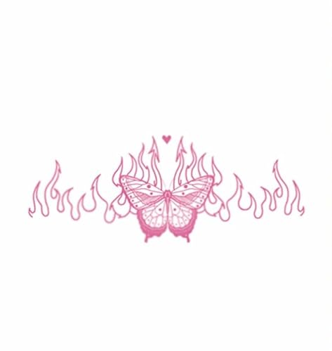 Temporäre Tattoos Tattoo Aufkleber Falsche Tätowierung 1 Flamme Schmetterling Farbe Wasserfest Langlebig Weiblich Mädchen Frisch Brust Oberschenkel Arm Ring Kleines Bild Großes Bild von GZEOCR