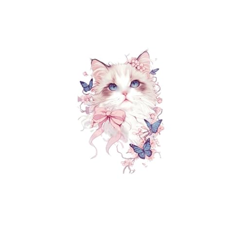 Temporäre Tattoos Tattoo Aufkleber Falsche Tätowierung 1 Stück Blaue Katze Farbe Wasserfest Langlebig Weiblich Cartoon Süßes Mädchen Kleines Bild Großes Bild von GZEOCR