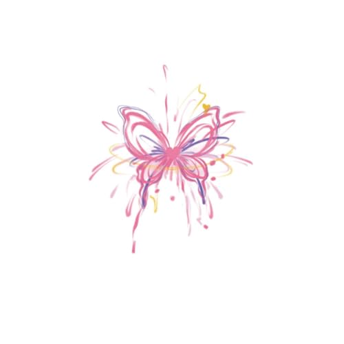 Temporäre Tattoos Tattoo Aufkleber Falsche Tätowierung 2 Bunte Schmetterlinge Feuerwerk Liebe Ins Wind Mädchen Niedlich Wasserfest Kleines Bild Großes Bild von GZEOCR