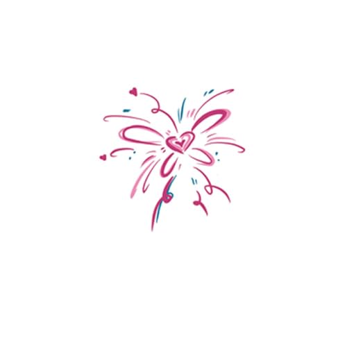 Temporäre Tattoos Tattoo Aufkleber Falsche Tätowierung 2 Bunte Schmetterlinge Feuerwerk Liebe Ins Wind Mädchen Niedlich Wasserfest Kleines Bild Großes Bild von GZEOCR
