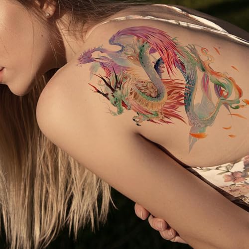 Temporäre Tattoos Tattoo Aufkleber Falsche Tätowierung Drache Brüllen Phönix Tanz Persönlichkeit Chinesischer Stil Einfach Langlebig Rot Und Schwarz Schulter Rücken Wasserdicht Männer Und Frauen Große Temporäre Tattoos Tattoo Aufkleber Falsche Tätowierung Drache Brüllen Phönix Tanz Persönlichkeit Chinesischer Stil Einfach Langlebig Rot Und Schwarz Schulter Rücken Wasserdicht Männer Und Frauen Große von GZEOCR