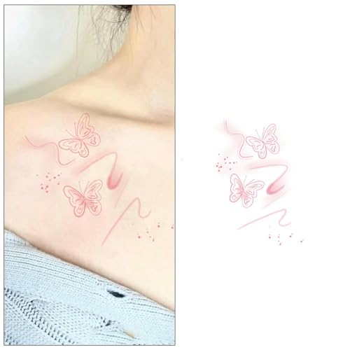 Temporäre Tattoos Tattoo Aufkleber Falsche Tätowierung Schmetterling Wasserdicht Damen Langlebige Farbe Kleine Frische Schlüsselbeinarmmalerei Simulation Großes Bild Kleines Bild von GZEOCR