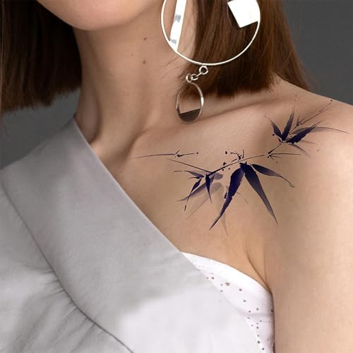 Temporäre Tattoos Tattoo Aufkleber Falsche Tätowierung Tinte Chinesischer Alter Stil Bambus Wasserdicht Damen Langlebig Herren Simulation Großes Bild Kleines Bild von GZEOCR