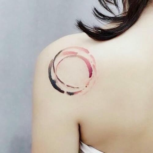 Temporäre Tattoos Tattoo Aufkleber Falsche Tätowierung Tinte Ring Persönlichkeit Einfach Langlebig Rot Und Schwarz Schulter Rücken Wasserdicht Männer Und Frauen Große Und Kleine Bilder von GZEOCR