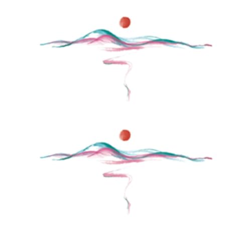 Temporäre Tattoos für Erwachsene, 2 Shanhai-Fingerringe, Farbe, wasserdicht, langlebig, Armband, bemalt, kleines Bild, großes Bild, Aufkleber, gefälschte Tattoos von GZEOCR