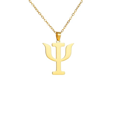 GZHENGZG Halskette PSI Symbol, griechischer Buchstabe, Alphabet Anhänger, Psychologie, Psychiatrie, medizinisches Zeichen, Schmuck von GZHENGZG