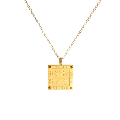 GZHENGZG Hebräische Inschrift Halskette, Ana Bekoach, Raphael, Azriel, Amulett des Schutzes, jüdischer Schmuck GZHENGZG Hebräische Inschrift Halskette, Ana Bekoach, Raphael, Azriel, Amulett des Schutzes, jüdischer Schmuck von GZHENGZG