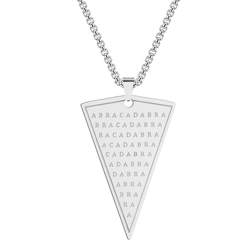 GZHENGZG Herren Halsketten und Damenschmuck Abrakadabra Anhänger Abraxas Kabbalistische Magie Okkulte Esoterische Amulett Halskette für Männer Frauen Geschenk von GZHENGZG