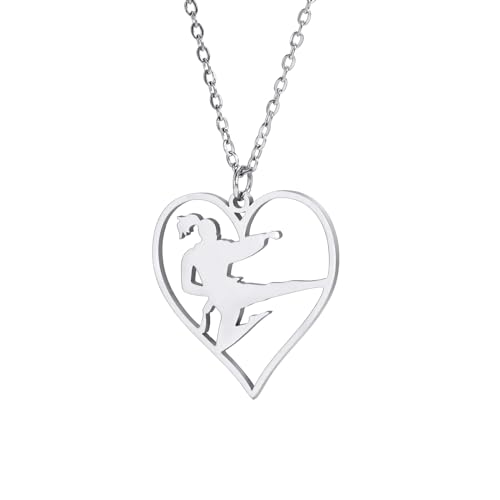 GZHENGZG Herren Halsketten und Damenschmuck Herren und Frauen Sport Liebe Halskette Mode Taekwondo Kick Schmuck Zubehör Geschenk von GZHENGZG