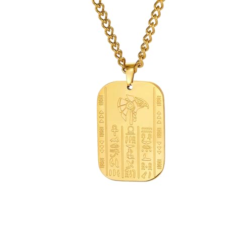 GZHENGZG Herren Halsketten und Damenschmuck Horus Anubis Wolfskopf Halskette, ägyptischer Pharao, Patron otem Anhänger, Amulett, Schmuck Geschenk von GZHENGZG