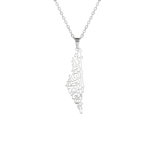 GZHENGZG Herren Halsketten und Damenschmuck Palästina Karte Halsketten Anhänger Kette Hals Ethnisches Denkmal Amulett Land Karte Schmuck Frauen Männer Trendiges Geschenk GZHENGZG Herren Halsketten und Damenschmuck Palästina Karte Halsketten Anhänger Kette Hals Ethnisches Denkmal Amulett Land Karte Schmuck Frauen Männer Trendiges Geschenk von GZHENGZG