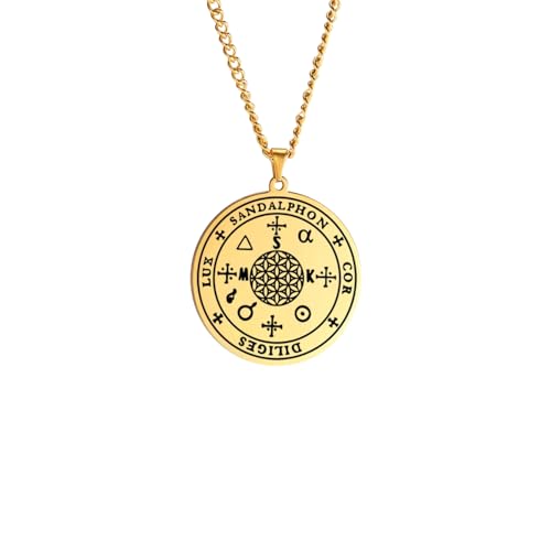GZHENGZG Herren Halsketten und Damenschmuck Sandalphon Siegel Anhänger Halskette, Amulett, Schmuck, Engel, Gebetsschrank Geschenk GZHENGZG Herren Halsketten und Damenschmuck Sandalphon Siegel Anhänger Halskette, Amulett, Schmuck, Engel, Gebetsschrank Geschenk von GZHENGZG
