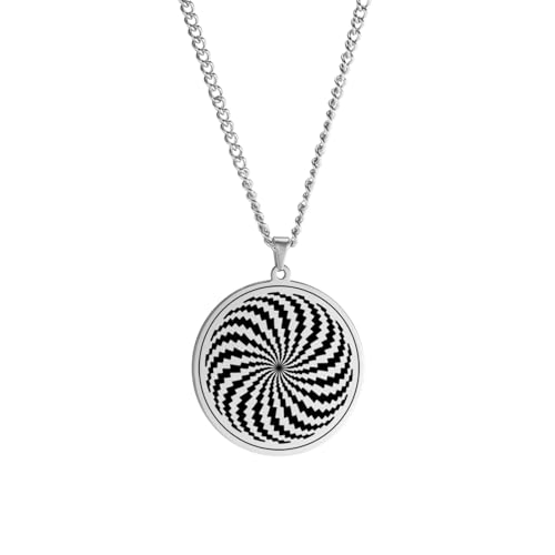 GZHENGZG Illusion Amulett Anhänger Halskette Hypnose Geometrischer Talisman Schmuck Geschenk für Männer von GZHENGZG