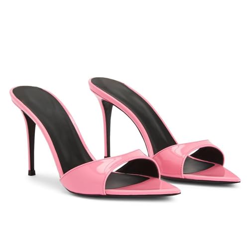 GZHMMAN High Heels Damen Spitzer Zehenbereich Offener Zehenbereich Stiletto Mules Sandalen Slingback Slip On Slipper Schuhe,Pink,39 GZHMMAN High Heels Damen Spitzer Zehenbereich Offener Zehenbereich Stiletto Mules Sandalen Slingback Slip On Slipper Schuhe,Pink,39 von GZHMMAN