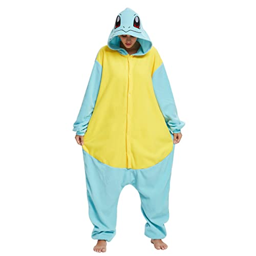 GZHOK Schildkröten Tiere Schlafanzug Weihnachten Nachtwäsche Overall Halloween Cosplay Kostüm Einteiler für Erwachsene(M(5'3"-5'6"),Blue) von GZHOK
