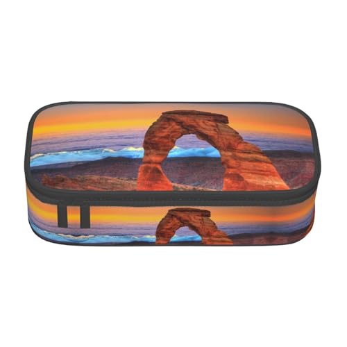 GZHYHAKAN Arches National Park Druck-Federmäppchen, kratzfest, Mehrzweck-Aufbewahrungslösung für Schule, Arbeit und Reisen, Schwarz , Einheitsgröße, Schulranzen von GZHYHAKAN