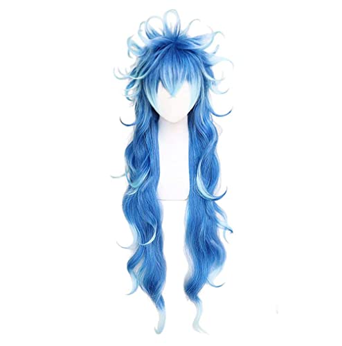 GZIRUE Blaue Lange Wellig Wellen Perücke für Idia Shroud Wig Cosplay Anime Kostüm mit Wig Cap von GZIRUE