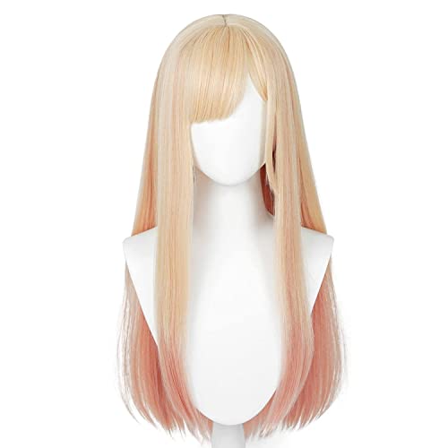 GZIRUE Blond Rosa Lang Perücke für Marin Kitagawa Cosplay Wig Anime Kostüm mit Perücke Kappe Wig Cap von GZIRUE