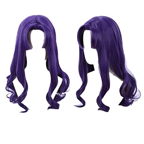 GZIRUE Dunkellila Lange Gewellte Perücke Haar für Misato Katsuragi Cosplay Wig Anime Kostüm mit Perücke Kappe Wig Cap von GZIRUE