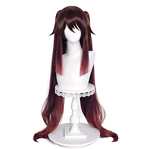 GZIRUE Farbverlauf Braune Lange Perücke Haar für Hu Tao Wig Cosplay Damen Halloween Party Anime Kostüm mit Perücke Kappe Wig Cap Lolita von GZIRUE