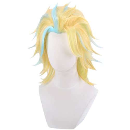 GZIRUE Goldene Blaue Kurze Perücke Haar für Rindou Rindo Haitani Wig Cosplay Anime Kostüm mit Perücke Kappe Wig Cap Glasses von GZIRUE