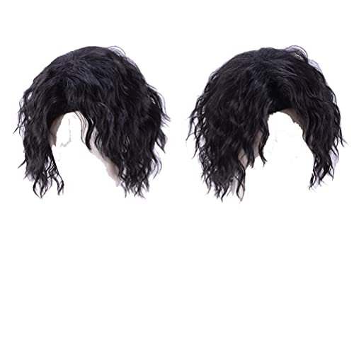 GZIRUE Kiyoomi Sakusa Wig Cosplay Perücke Schwarze Kurze Lockige Perücke Haar für Halloween Party Anime Sakusa Cosplay Kostüm von GZIRUE