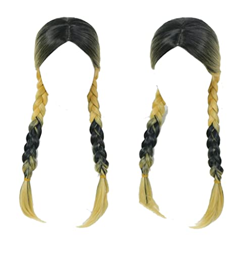 GZIRUE Schwarzgelbe Lange Geflochtene Zöpfe Braids Perücke für Ran Haitani Wig Cosplay Anime Kostüm with Wig Cap von GZIRUE