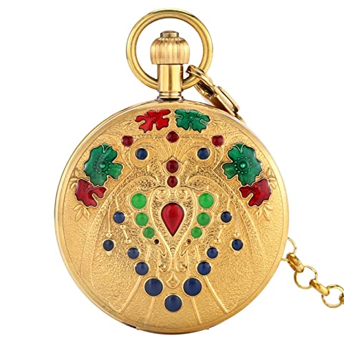 GZKDKZB Schöne Blumen Große Taschenuhr Doppel Offene Schale Männer Automatische Mechanische Goldene Digitale Zifferblatt Tragbare Halskette Uhr Dame Graduierung Geschenke GZKDKZB Schöne Blumen Große Taschenuhr Doppel Offene Schale Männer Automatische Mechanische Goldene Digitale Zifferblatt Tragbare Halskette Uhr Dame Graduierung Geschenke von GZKDKZB