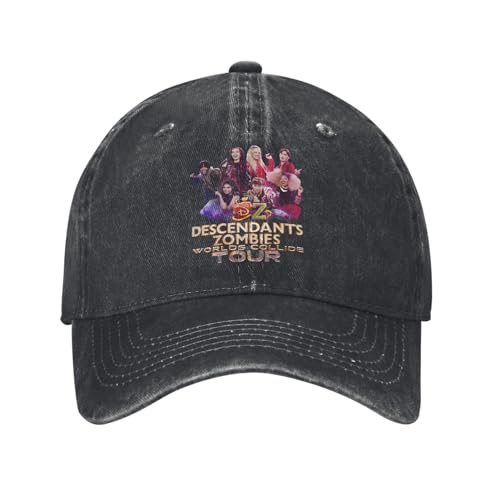 GZMQMOKD Herren Baseballkappe Descendants Zombies Worlds Collide Tour Männer Frauen Baseballkappe 2025 Distressed Denim Caps Hut Retro Outdoor Sommer Geschenk Snapback Geschenk Geschenk von GZMQMOKD