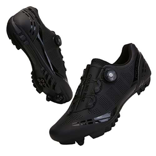 GZQIAWY Professionelle athletische Fahrradschuhe Cleat Herren Rennrad Speed ​​​​Turnschuhe Outdoor MTB Fahrradschuhe Turnschuhe Zapatillas De Ciclismo Schwarz-Berg-Boden 43 von GZQIAWY