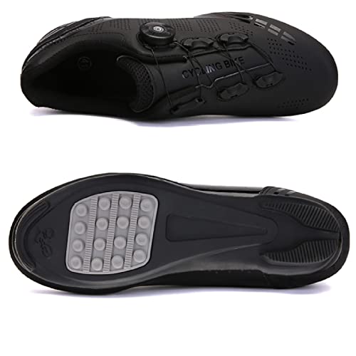 GZQIAWY Professionelle athletische Fahrradschuhe Cleat Herren Rennrad Speed ​​​​Turnschuhe Outdoor MTB Fahrradschuhe Turnschuhe Zapatillas De Ciclismo Schwarze Gummisohle 47 von GZQIAWY