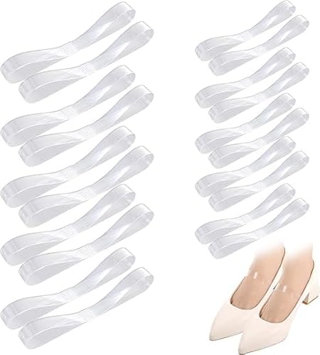 GZRYEJLEI 10 Paar elastische transparente Fersenriemen für High Heels, Silikon unsichtbare Schuhbänder für Damen, vermeiden lose von GZRYEJLEI