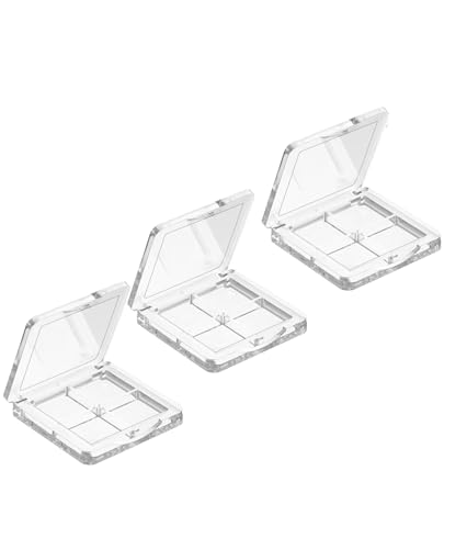 GZRYEJLEI Leere Make-up-Palette, Lippenstift-Box, tragbar, für Lidschatten, Puder, Rouge, Lippenstift, Dosierung, transparent, 3 Stück von GZRYEJLEI