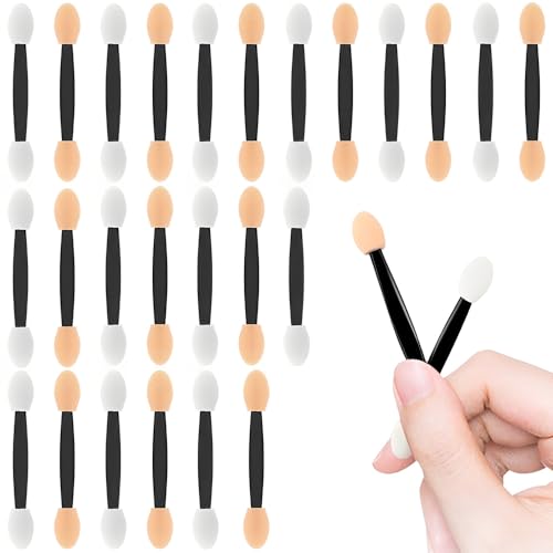 GZSYWZ 50 Stück Lidschatten Applikator - Einweg Doppelseitige Lidschattenpinsel Schwamm Applikatoren Sticks, Augen-Make-up Pinsel Set für Nägel und Lidschatten Make-up von GZSYWZ