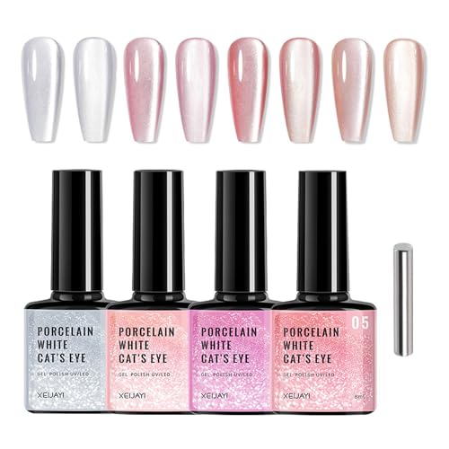 GZSYY UV Nagellack Cat Eye Gel Nagellack UV 4PCS Magnetic Gel Nail Polish Jelly Nail Polish UV Gellack set von GZSYY