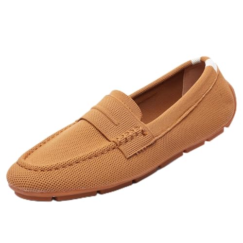 Frauen Männer Unisex Bequeme Gemütliche Mokassins Driver Loafers (Brown, Erwachsene, Damen, 37, Numerisch, EU Schuhgrößensystem, M) von GZTGZMWG