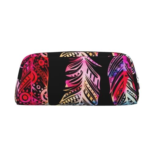 GZYL Federmäppchen mit buntem Traumfänger-Motiv, aus Leder, tragbares Federmäppchen, silber, Einheitsgröße, Münzfach von GZYL