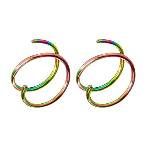 Für Piercing Spiralring Hoop Nasenloch Nase Doppelring Für Mädchen Für Frauen Hoop Piercing Schmuck Hoop Nase Nase Nase Hoop Nasenschmuck Schwimmen Nasenklammer Erwachsene (Multicolor, One Size) von GZYshoyao