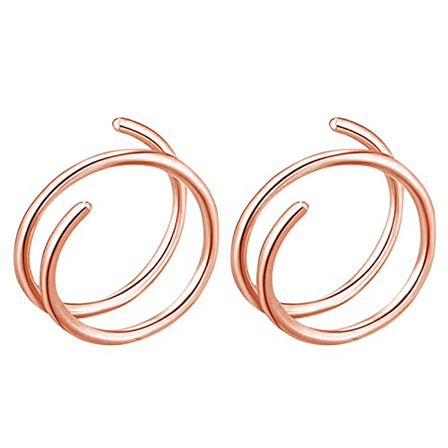 Für Piercing Spiralring Hoop Nasenloch Nase Doppelring Für Mädchen Für Frauen Hoop Piercing Schmuck Hoop Nase Nase Nase Hoop Nasenschmuck Schwimmen Nasenklammer Erwachsene (Rose Gold, One Size) von GZYshoyao