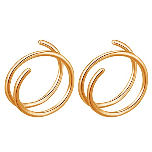 GZYshoyao Für Piercing Spiralring Hoop Nasenloch Nase Doppelring Für Mädchen Für Frauen Hoop Piercing Schmuck Hoop Nase Nase Nase Hoop Nasenschmuck Schwimmen Nasenklammer Erwachsene (Gold, One Size) von GZYshoyao