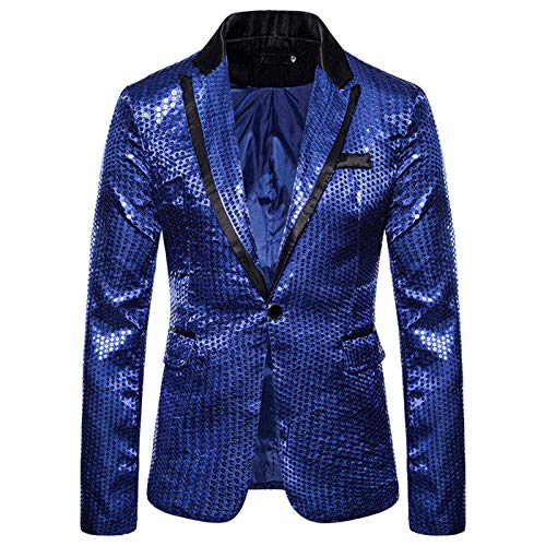 GZYshoyao Herren Pailletten Sakko Gold Glitzer Blazer Slim Fit Hochzeit Mantel Langarm Mantel Anzug Herrenjacke Performance-Kostüm für Hochzeit und Party Formelle Kleidung für Herren von GZYshoyao