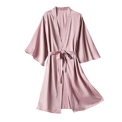 GZYshoyao Nachthemd Damen Nachtwäsche Satin Schlafanzüge Damen Nachthemd Satin Schlafanzug Morgenmantel Kimono Spitze Kurz Bademantel Spitze Schlafanzug Satin Seidenunterwäsche Dessous von GZYshoyao