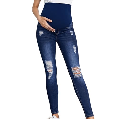 GZYshoyao Umstandsjeans Skinny Jeans FüR Schwangere Schwangerschaftsjeans Lang Umstandshose Jeans Hose Destroyed Jeans Maternity Jeanshose Denim Leggings FüR Schwangerschaft Umstands JeansJeggins von GZYshoyao
