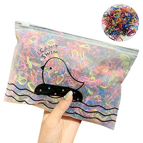 Packung Einwegband elastisches/Haarkleid 1000 Band bunt Kautschuk Kinder Haarzubehör Stirnband Winddicht (J, One Size) von GZYshoyao